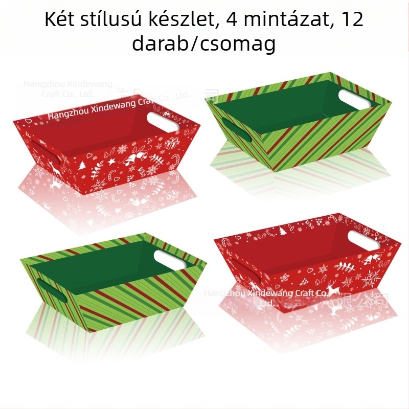 Xindeli Ajándék papírdoboz készlet kosárral és tálalóval – 250 g fehér karton, papíralapú kompozit, ajándékcsomagolás, Zhejiang eredet