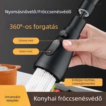 CJ-76 Konyhai anti-spray fej univerzális hosszabbítóval, spirális szerelés, anyag: réz, tengely-roller típusú szelepház, elektroplakált felület