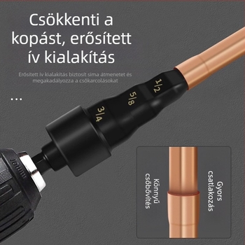 Rézcső-expander készlet kézi fúróval és reamer-rel, imperial méretekhez, hűtő- és klímaberendezésekhez, szénacélból