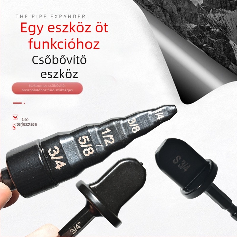 Rézcső-expander készlet kézi fúróval és reamer-rel, imperial méretekhez, hűtő- és klímaberendezésekhez, szénacélból