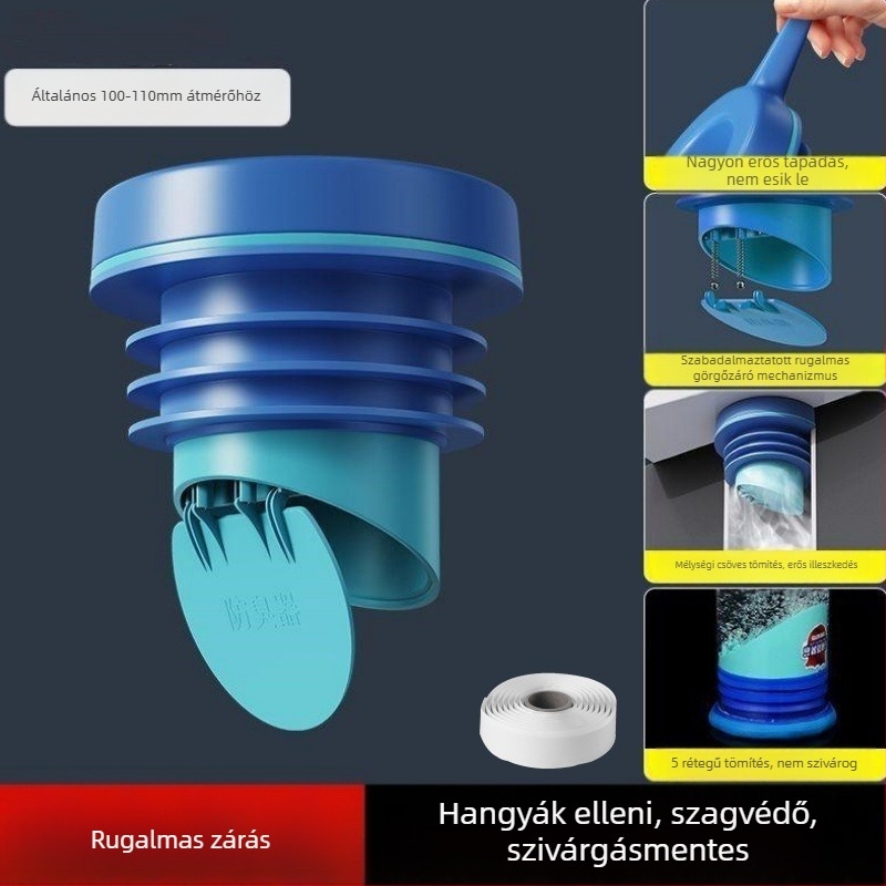 WC-flanész tömítőgyűrű – ellenáramlás elleni, szagmegkötés, vastag tömítő gumi gyűrű, Makin