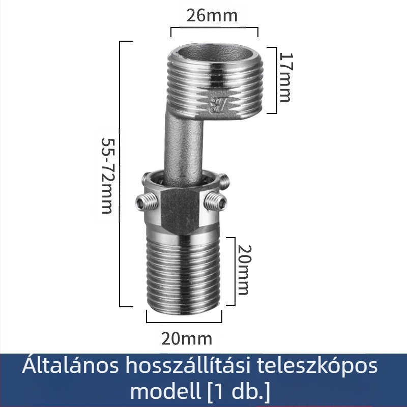 Zuhanycsaptelep állítható teleszkópos íves lábakkal, hosszabbított szög, réz test