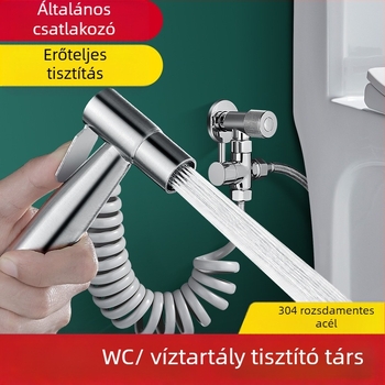 Rozsdamentes acél WC sprayer készlet nyomásos öblítéssel és tisztítással, testre szabható