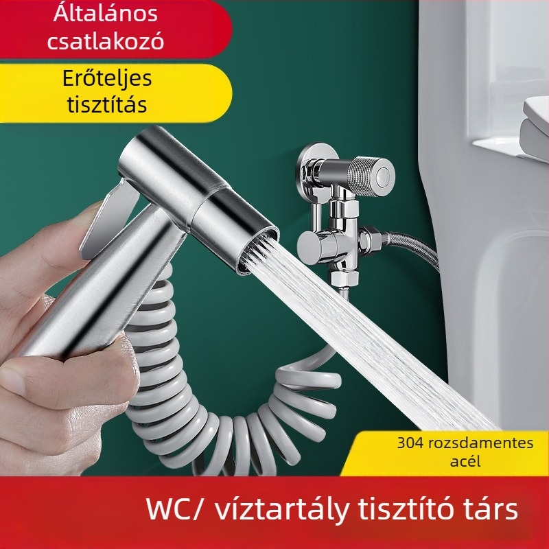 Rozsdamentes acél WC sprayer készlet nyomásos öblítéssel és tisztítással, testre szabható