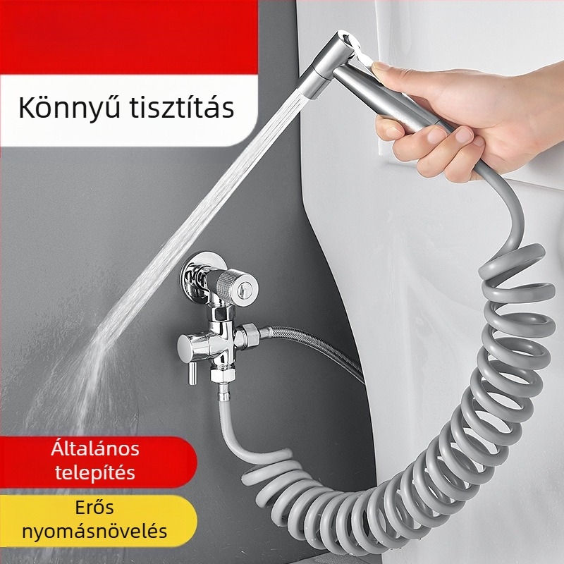 Rozsdamentes acél WC sprayer készlet nyomásos öblítéssel és tisztítással, testre szabható