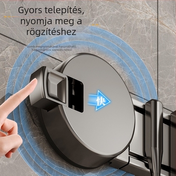 Alumíniumötvözet mop tartó, modern minimalist design; súly 0,6 kg; feldolgozás: műanyag bevonat permetezése + injektív öntés