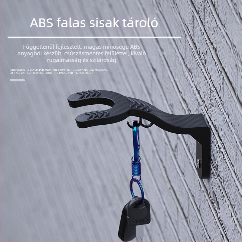 Falra szerelhető sisaktartó lyukasztás nélküli rögzítő rendszerrel (motorkerékpár sisakokhoz; általános kompatibilitás)