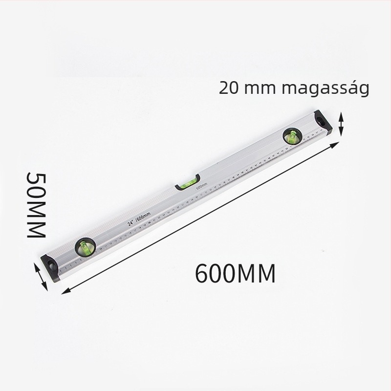 Magas pontosságú mágneses vízszint vonalzó alumíniumötvözet testtel, szilárd kivitel, mágneses funkcióval és beépített szintmérővel.