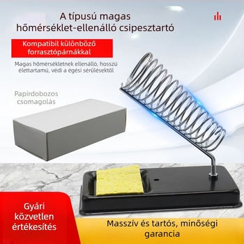 Forrasztópáka állvány, teljesen fém, V-alakú keret, többfunkciós, szivacs tartó