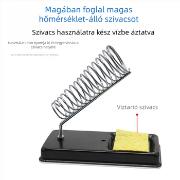 Forrasztópáka állvány, teljesen fém, V-alakú keret, többfunkciós, szivacs tartó