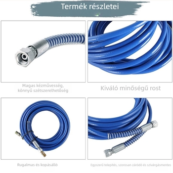 Magas nyomású cső légnélküli permetezőgépekhez, rostos acélhuzallal megerősített, robbanásbiztos, permetezőgép kiegészítőkhöz