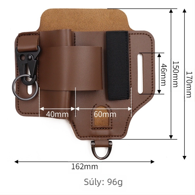 Excellent Gift EDC taktikai deréktáska túléléshez beépített zseblámpával és összecsukható kés rekeszével