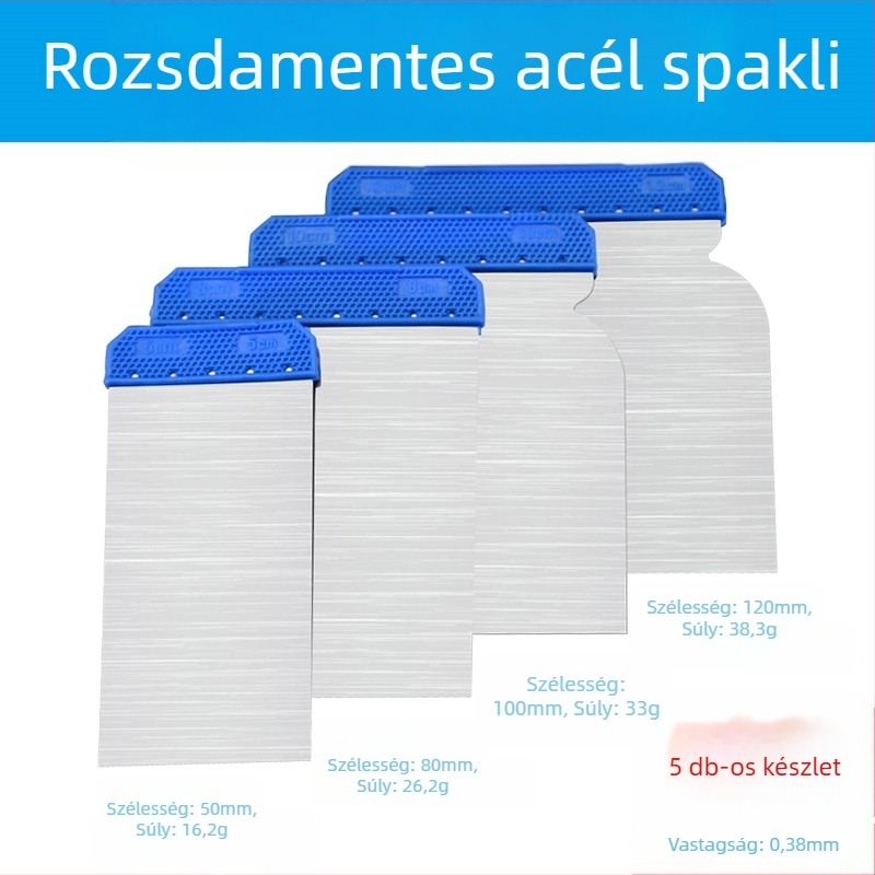 Rozsdamentes acél glettkés és kaparó autófesték javításához