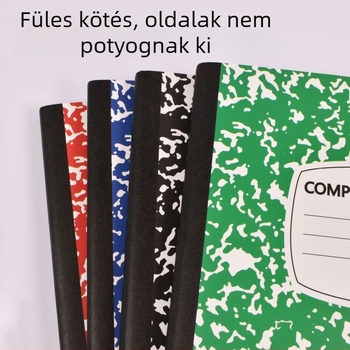 Füzet varrott kötésű, puha fedél, offset papír 55 g, 100–200 oldal