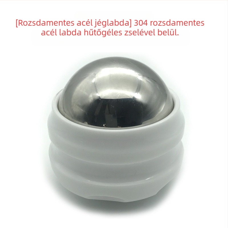 Rozsdamentes acél masszázsgömb meleg/hideg kompresszióval és meridián masszázzsal, hordozható, 160 g
