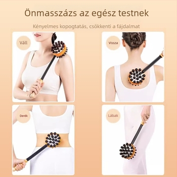 Légzsákos masszázs kalapács fa testtel és szilikon masszázs fejjel — mechanikus vezérlés, folyamatosan változó sebesség, fej, nyak, hát, derék, csípő, lábak és talpak masszírozására