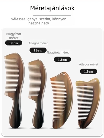 Szarvból készült fésű, levegő-párnás kialakítással hosszú hajúaknak — meridián fejmasszázs