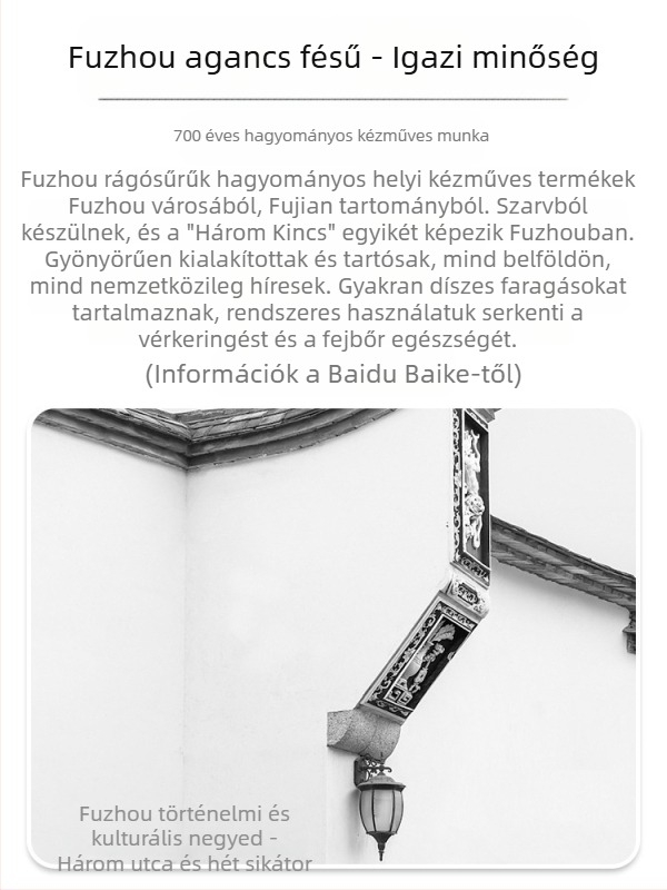 Szarvból készült fésű, levegő-párnás kialakítással hosszú hajúaknak — meridián fejmasszázs