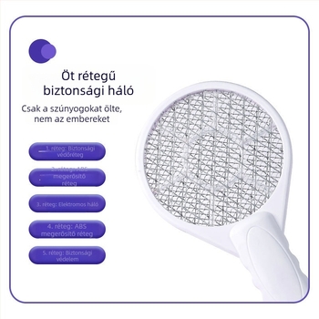 Elektromos szúnyogirtó pálca UV-lámpával, alumínium háló, 10㎡-es lefedettséggel, ABS ház, kézi elektromos halállal