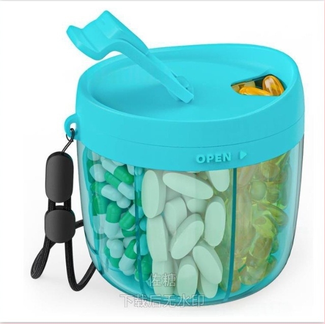 Heti gyógyszeres doboz, 7 rekesz, szilikonból, vízálló, nagy kapacitás