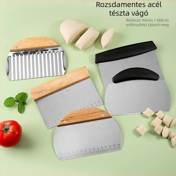 Universea rozsdamentes acél tésztavágó kés mérő-skálával és kaparóval – ideális rizs tekercsekhez és félkör alakú sütemények szeleteléséhez