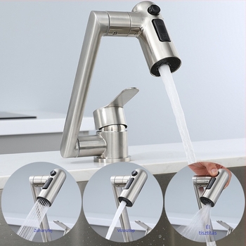 Összecsukható konyhai mosogatócsap RV-hez – meleg és hideg, rozsdamentes acél 304, modell OX31556, alacsony profil, kerámia korongos szelep, csiszolt felület, max. 90°C, névleges nyomás 1,2 MPa
