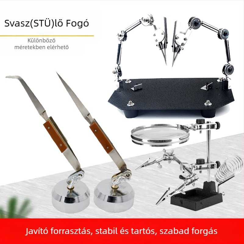 Hegesztő tartó háromkarú, dupla fejű hegesztő csipesz, segédeszköz asztal, márka Yilong