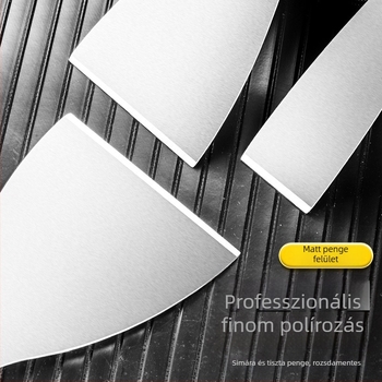 Egybeépített rozsdamentes acél glettelő kés, szablya típusú pengével, gletteléshez a fal sík felületein