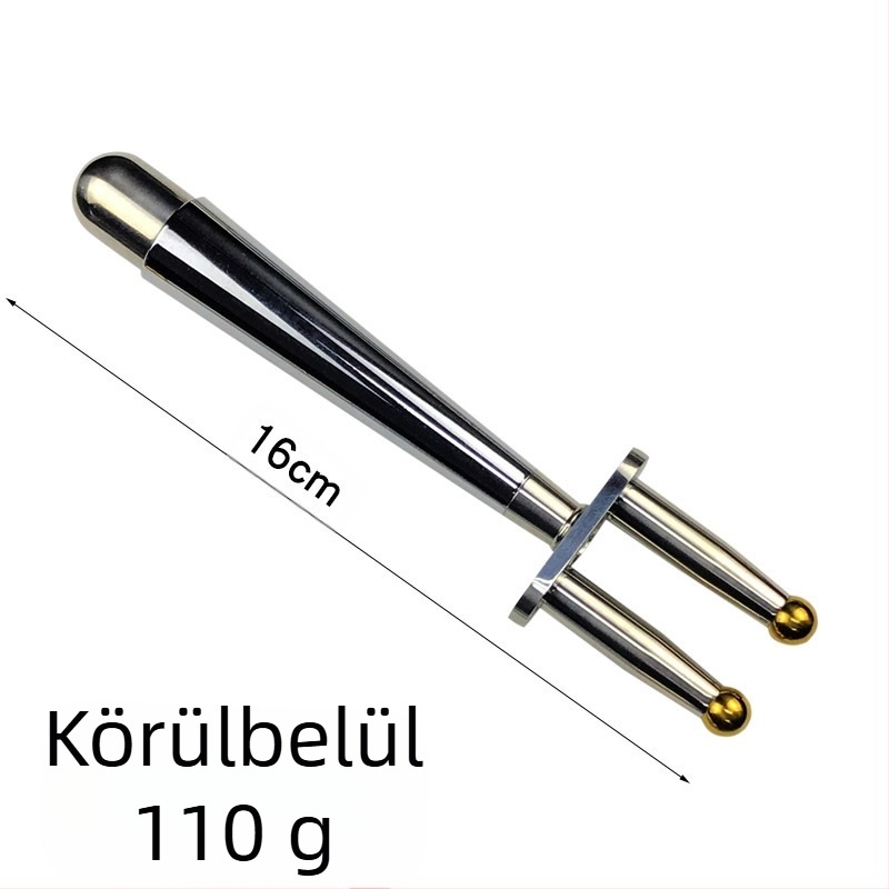 Mágneses villa masszázs eszköz meridián terápiához — rozsdamentes acél, körkörös masszázs fej, villa alak, nyaki alkalmazás, lépésmentes sebességszabályozás