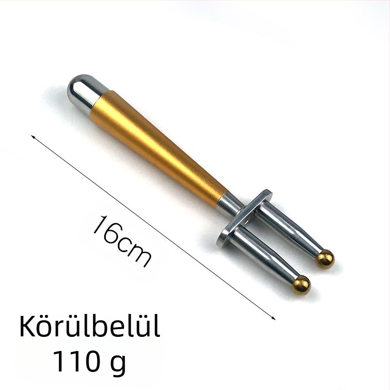 Mágneses villa masszázs eszköz meridián terápiához — rozsdamentes acél, körkörös masszázs fej, villa alak, nyaki alkalmazás, lépésmentes sebességszabályozás