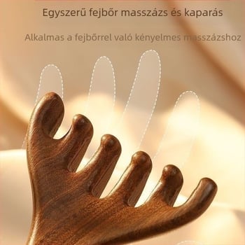 Szantálfa masszírozó fésű fejre, arcra és fejbőrre – meridián masszázsfa fésű