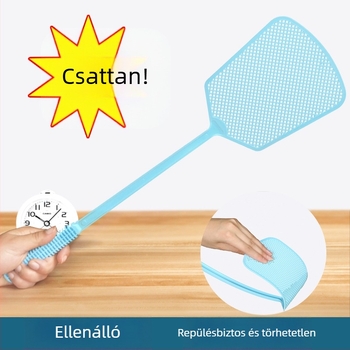 Műanyag légycsapó hosszú nyéllel, strapabíró, kézi működtetésű