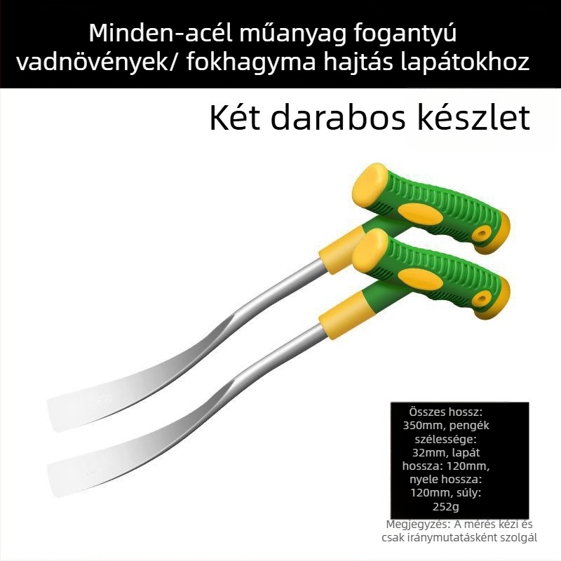 Fokhagyma- és vad zöldségek ásója, acél fogantyúval, fej 260 mm hosszú, 30 mm széles, fej tömege 0,3 kg, Pro-election
