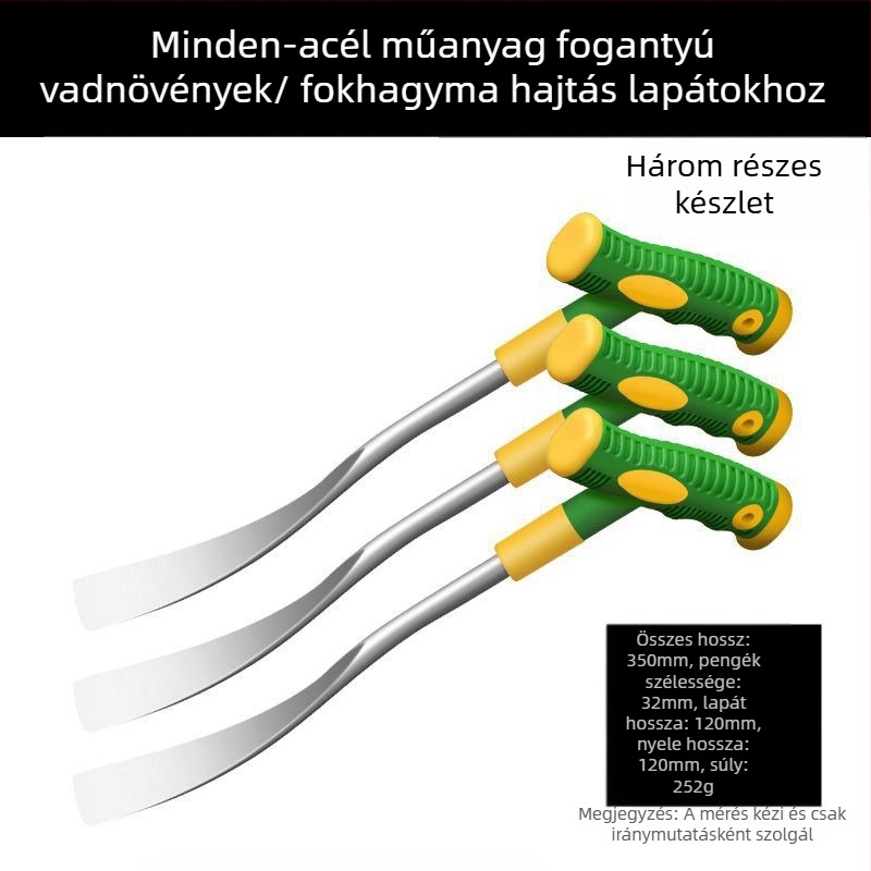 Fokhagyma- és vad zöldségek ásója, acél fogantyúval, fej 260 mm hosszú, 30 mm széles, fej tömege 0,3 kg, Pro-election