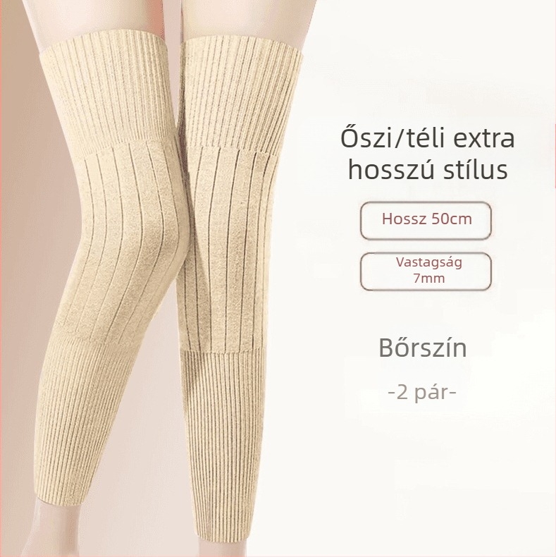 Uniszex térd- és lábmelegítő fleece-béléssel, kasmír melegséggel, felnőtteknek