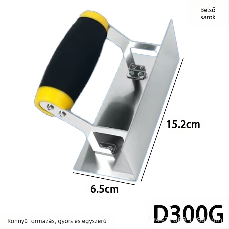Rozsdamentes acélból készült kettős szögű eszköz belső és külső sarkokra, vakolat és gletteléshez; modellek D200, D300, D200S, D300S
