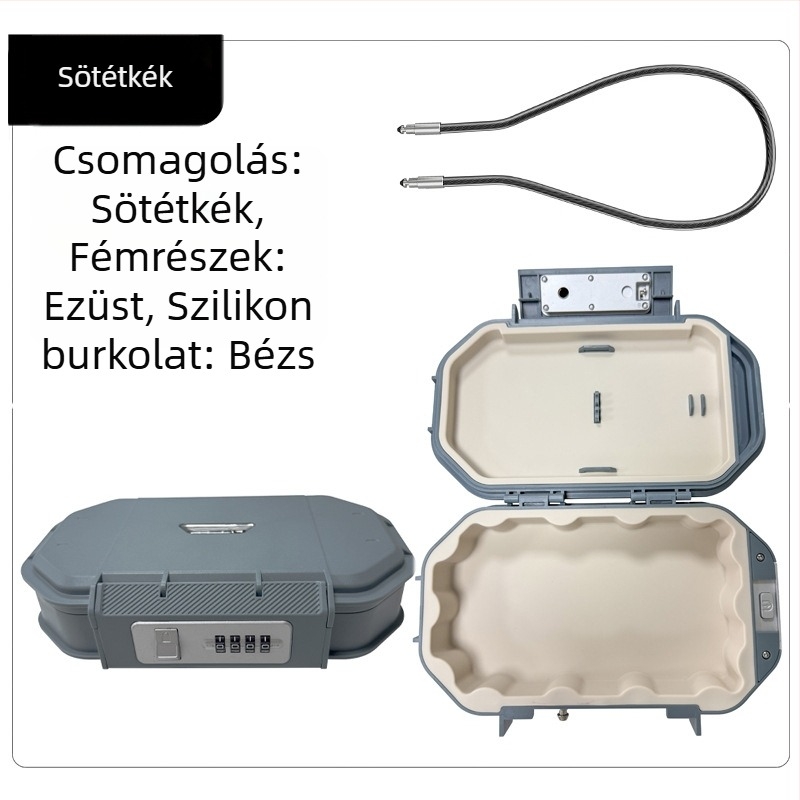 CH-828 ABS héjú tároló doboz mechanikus zárással - IP66 vízálló, acélkábel 54,5 cm