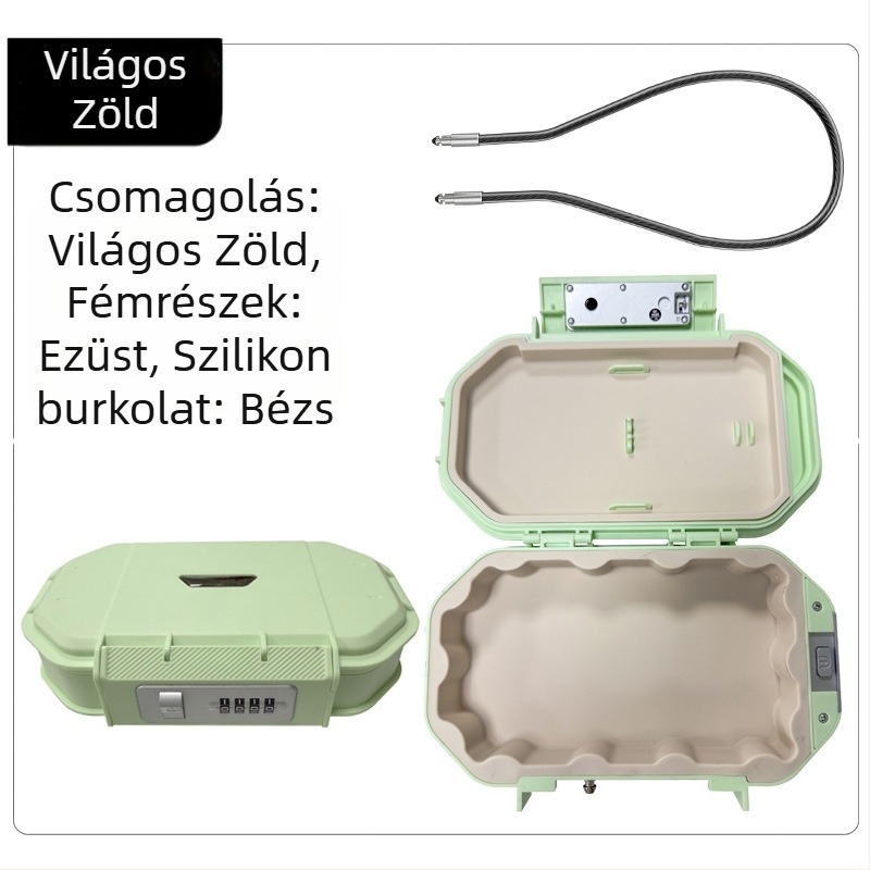 CH-828 ABS héjú tároló doboz mechanikus zárással - IP66 vízálló, acélkábel 54,5 cm