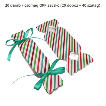 20 darab csíkos bonbonos doboz — négyzet alakú papírból készült ajándékdoboz, modern stílus, esküvőkre ajánlott