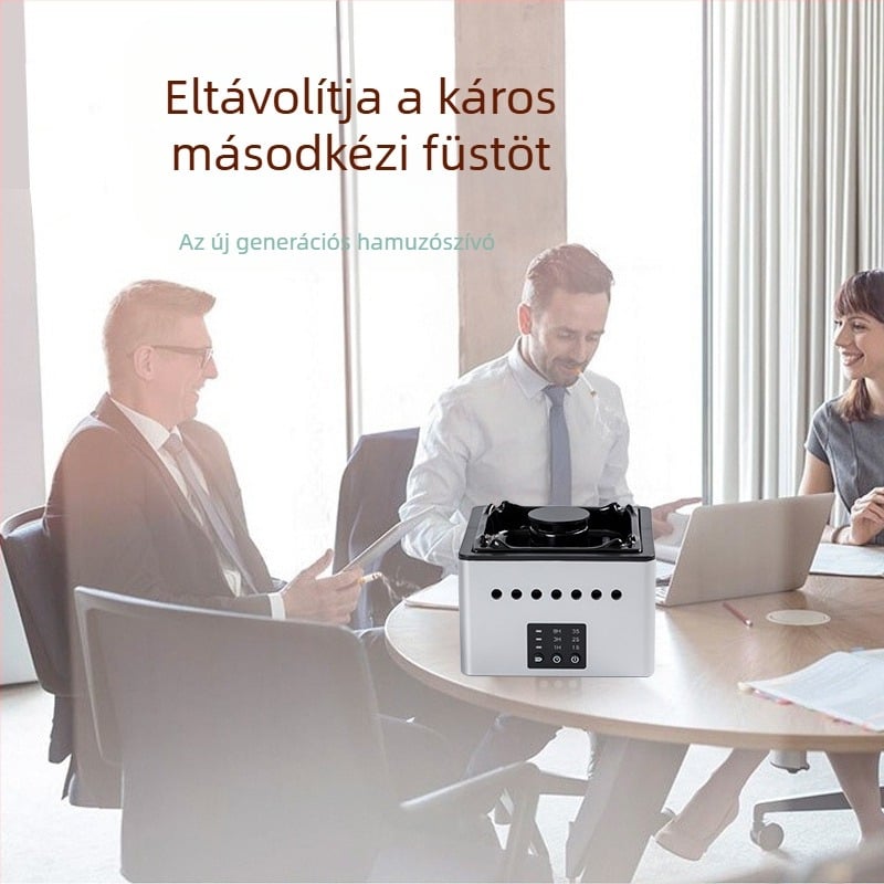 Okos kerámiából készült hamutartó negatív ionos légtisztítóval otthonra — szageltávolítás, USB-tápellátás, HEPA technológia, csendes működés, légáramlás 51–150 m3/h, 11–20 m2-nek megfelelő