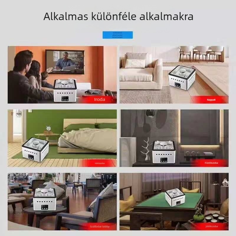 Okos kerámiából készült hamutartó negatív ionos légtisztítóval otthonra — szageltávolítás, USB-tápellátás, HEPA technológia, csendes működés, légáramlás 51–150 m3/h, 11–20 m2-nek megfelelő