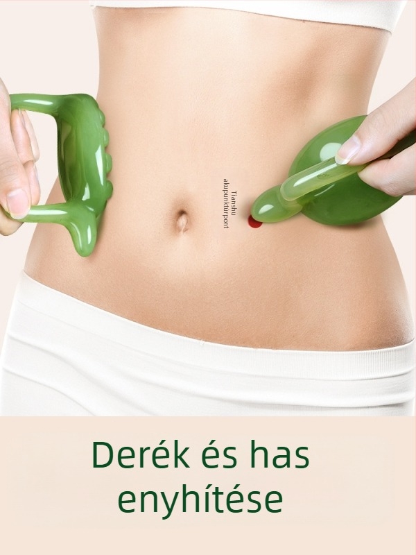 Hasmasszázs akupunktúrás bot meridián kefével és akupont táblával – rezin eszköz (95 g)