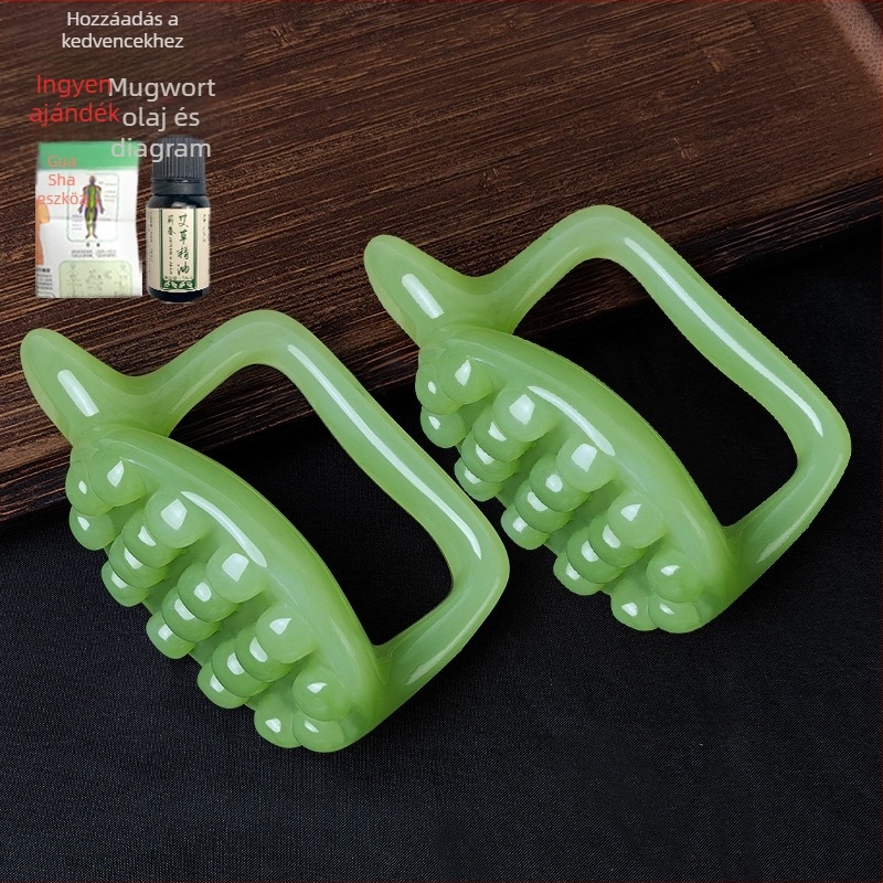 Hasmasszázs akupunktúrás bot meridián kefével és akupont táblával – rezin eszköz (95 g)