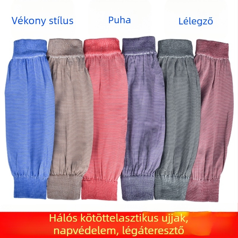 Hosszú kötött ujjú kötény konyhához, elasztikus ujjak, szabad méret, egyszerű stílus