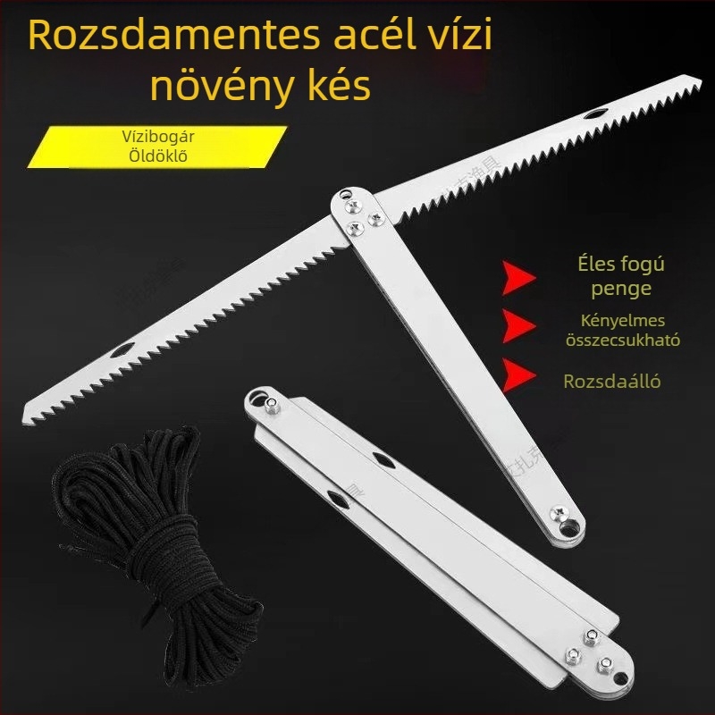 Összecsukható vastagított négylábú horgonykés vízi növények eltávolítására — rozsdamentes acél