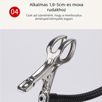 Meleg moxibuzíciós készülék asztali tartóval és klippel, családi kivitel, rozsdamentes acél, 300 g, Ancient style han ai márka