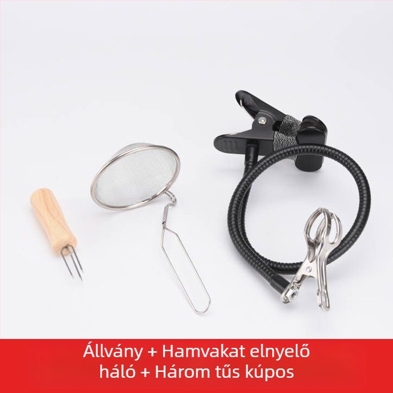 Meleg moxibuzíciós készülék asztali tartóval és klippel, családi kivitel, rozsdamentes acél, 300 g, Ancient style han ai márka