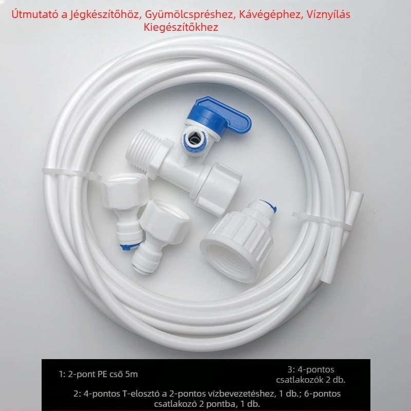 Víztisztító csőcsatlakozó készlet, Modell 46, élelmiszer-minőségű POM anyag, csomag: 1 készlet