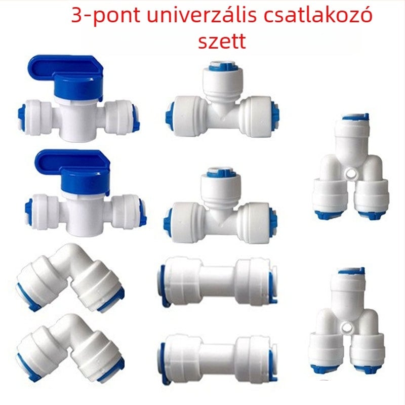 Víztisztító csőcsatlakozó készlet, Modell 46, élelmiszer-minőségű POM anyag, csomag: 1 készlet