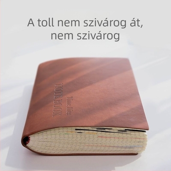 PU borítású jegyzetfüzet, koreai változat, varrott kötés, fa rostos papír, 40 g, 1–50 oldal